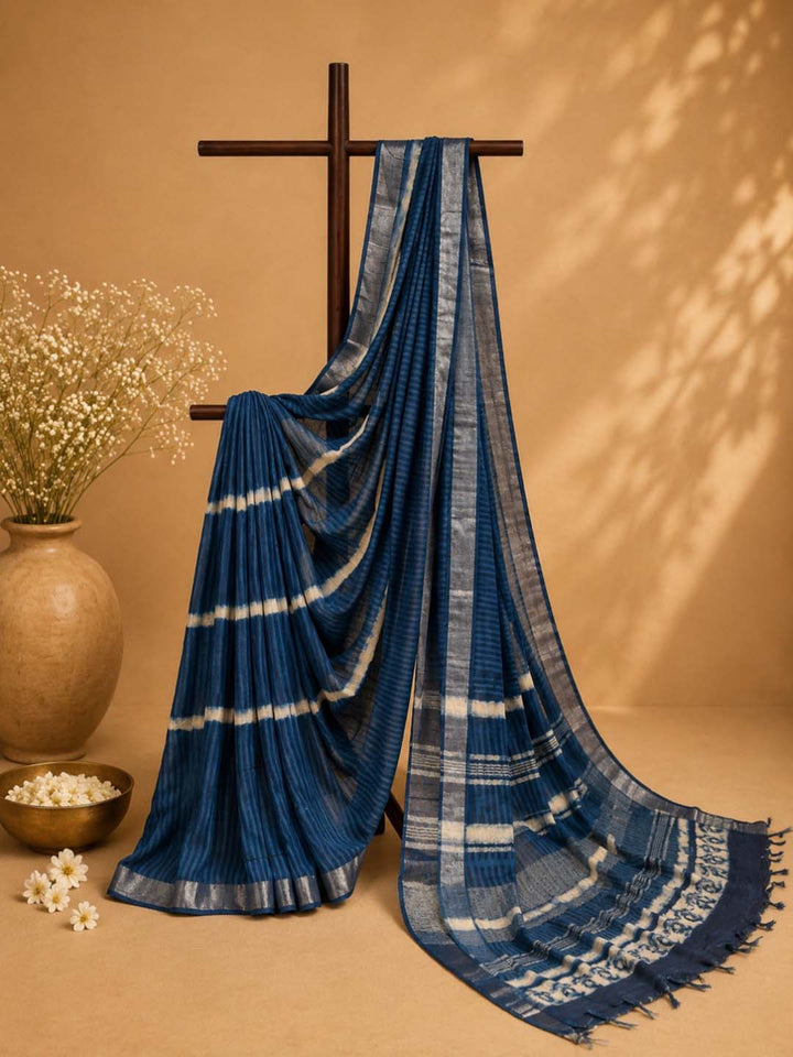 Indigo Tie and Dye Saree