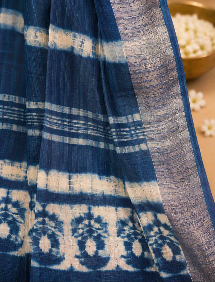 Indigo Tie and Dye Saree