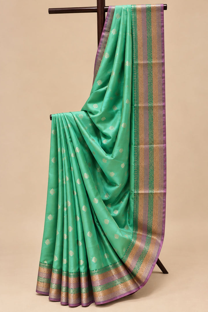 Mint Green Semi Kanchivaram Saree