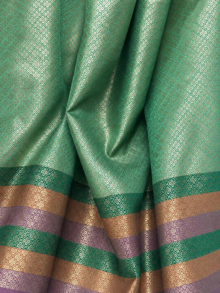 Mint Green Semi Kanchivaram Saree