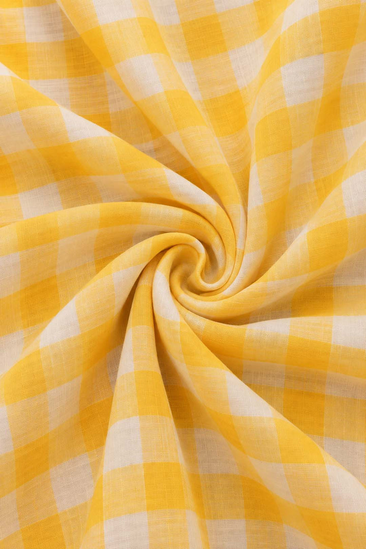 Yellow And White Mul Cotton Saree