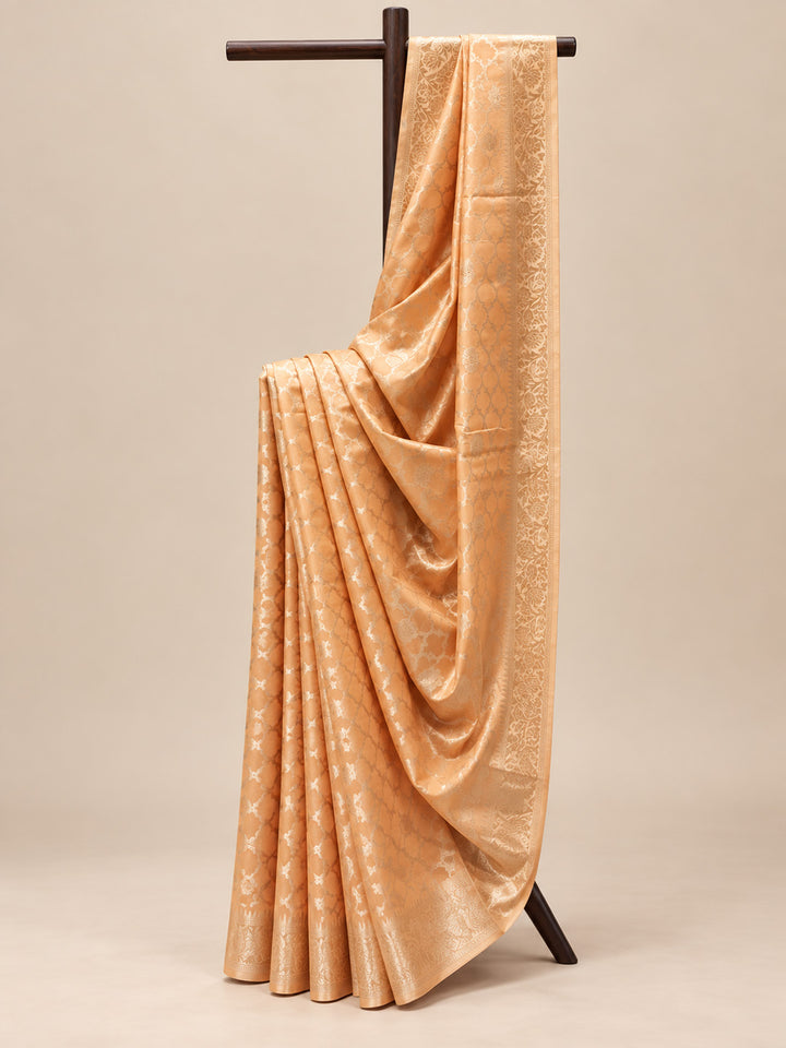 Light Orange Banarasi  Saree