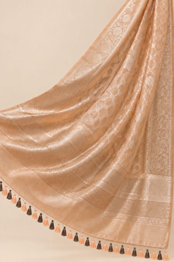 Light Orange Banarasi  Saree