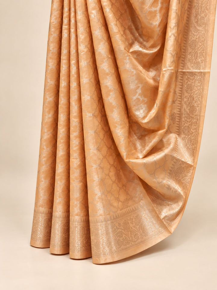 Light Orange Banarasi  Saree