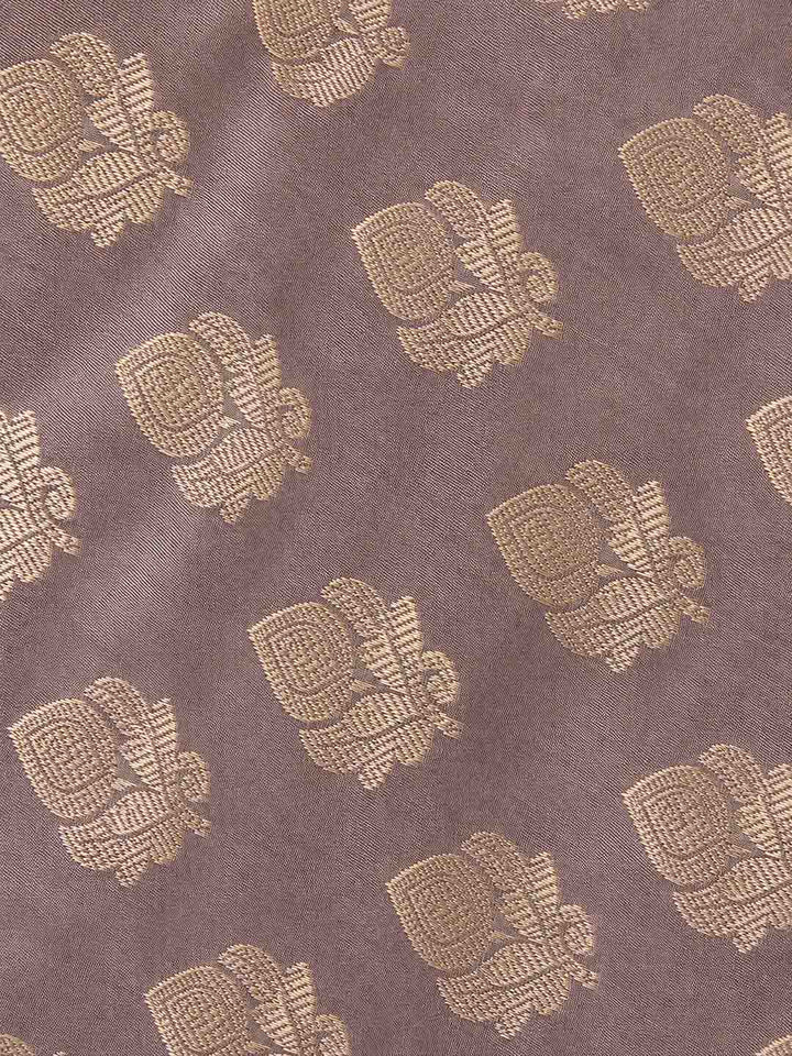 English Lavender Mashru Katan Banarasi Silk Saree