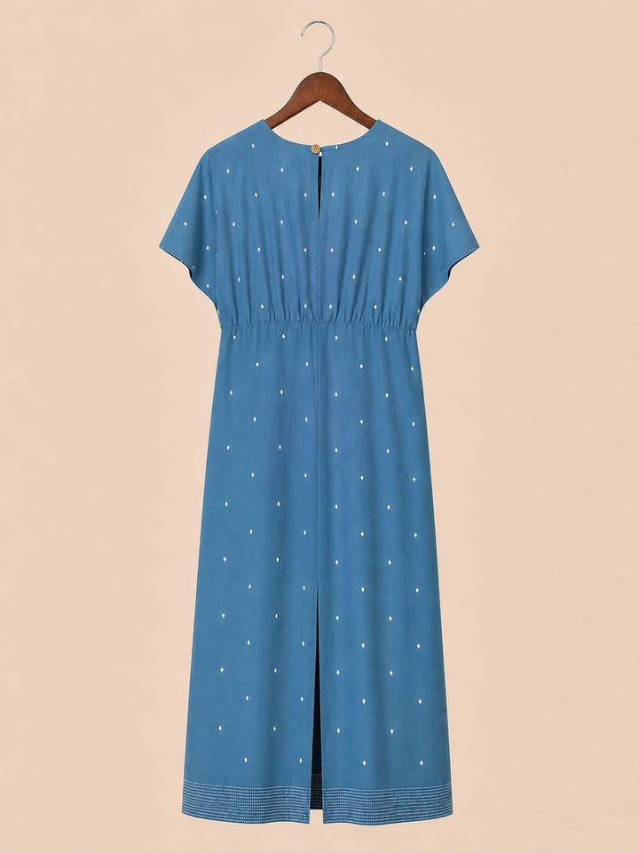 Dull Blue Jamdani Dress