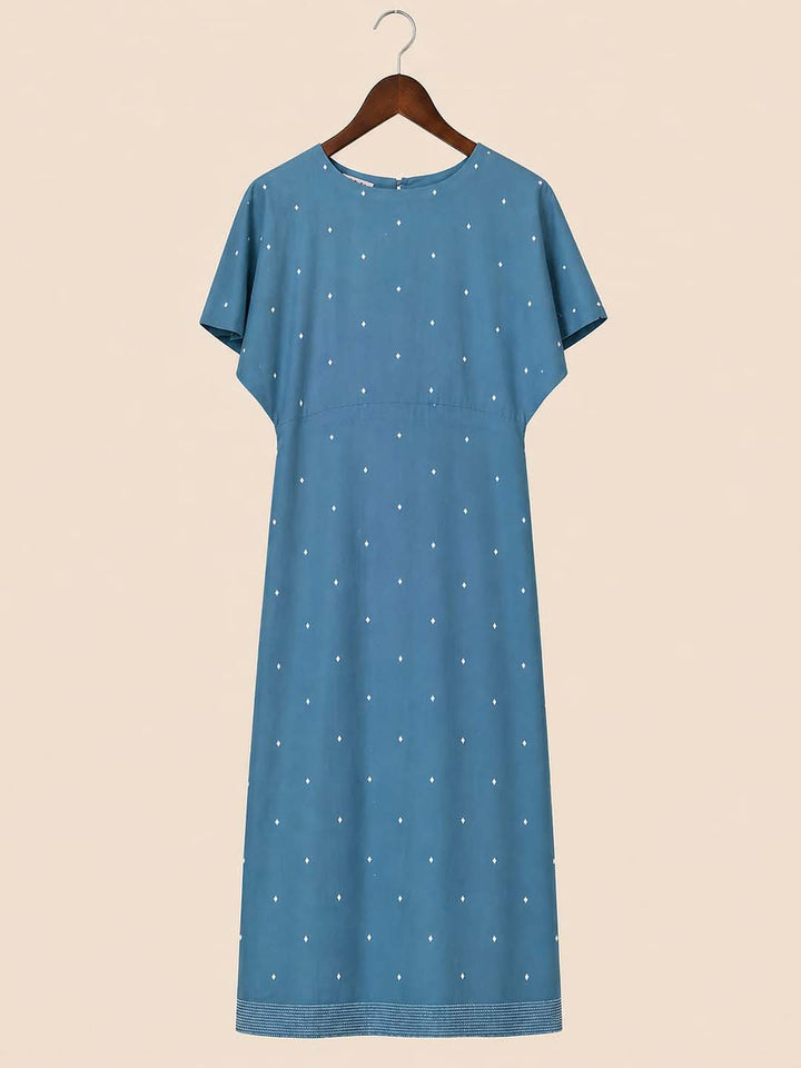 Dull Blue Jamdani Dress