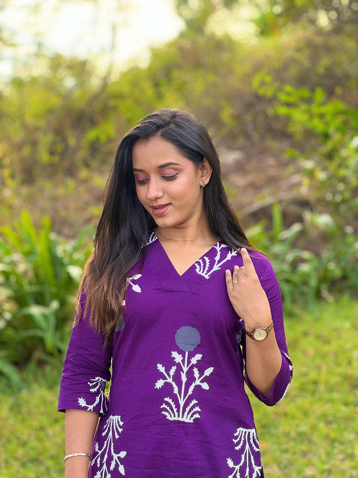 Purple Kurta Pant Set