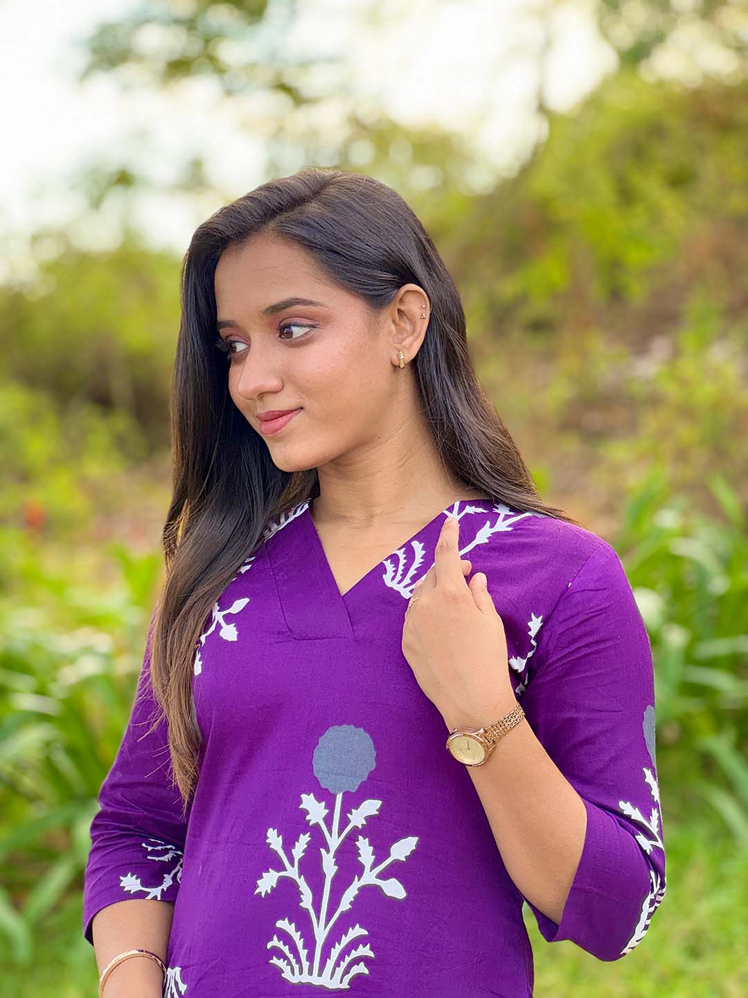 Purple Kurta Pant Set