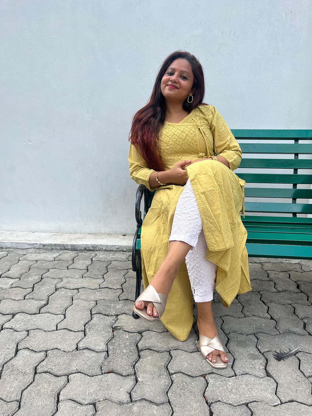 Lime Yellow Angrakha