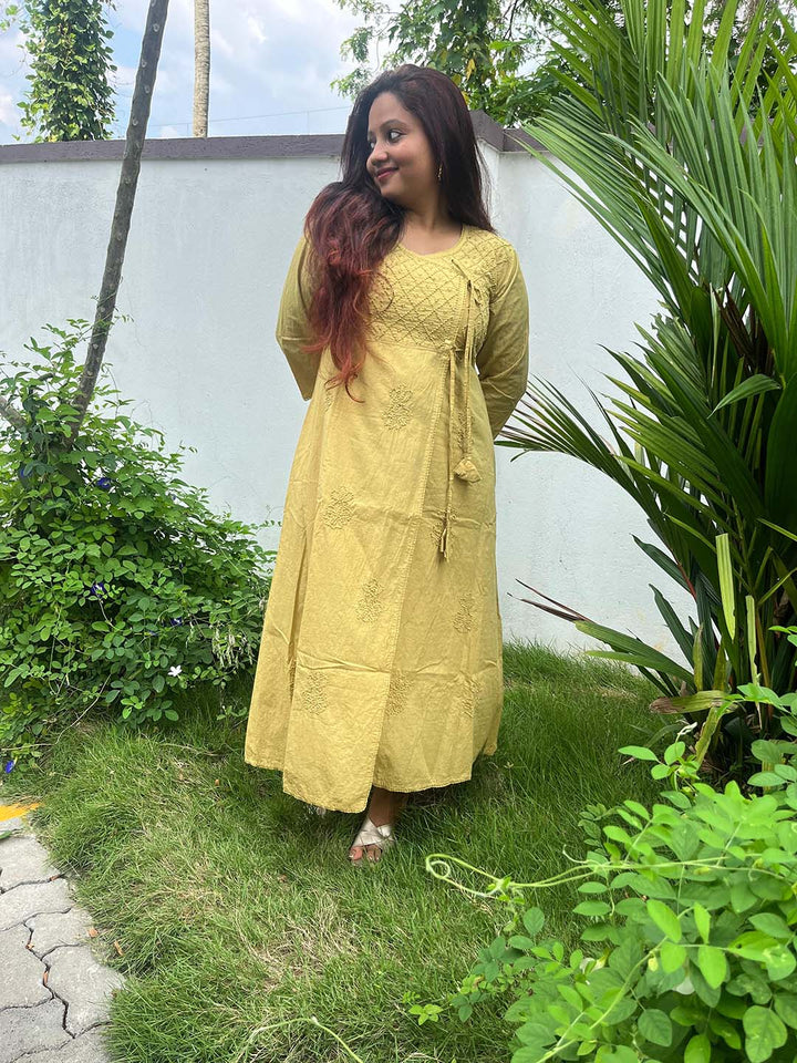 Lime Yellow Angrakha