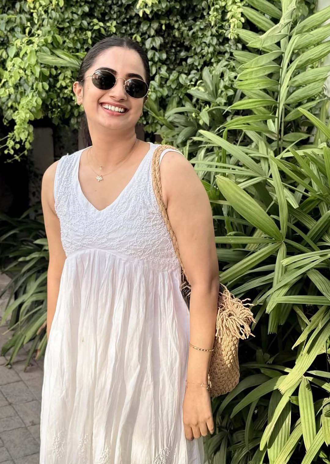 White Sleeveless Aliya Cut Dress