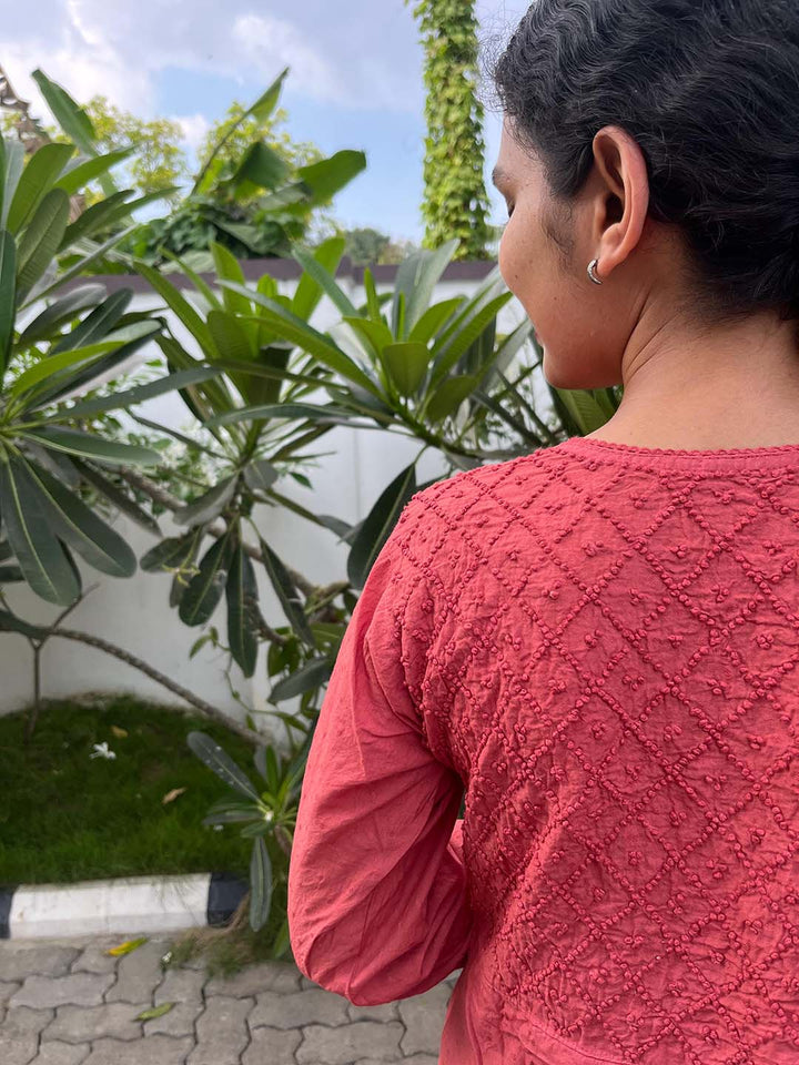 Pastel Red Angrakha