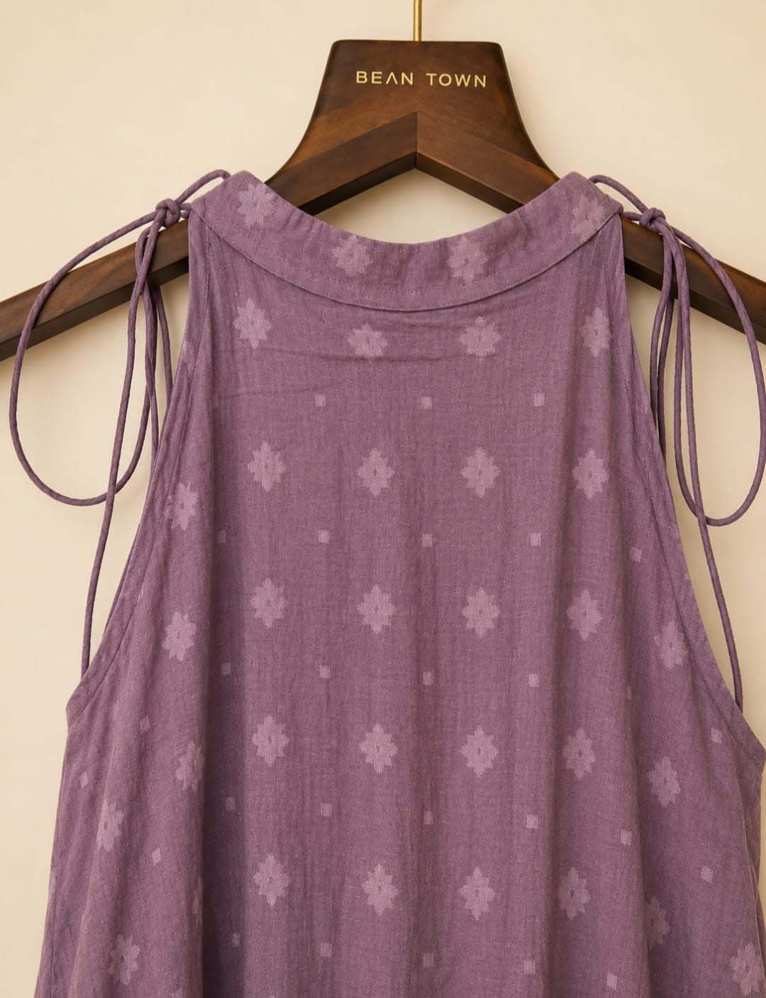 Kiara-Mauve Woven Motif Maxi Dress