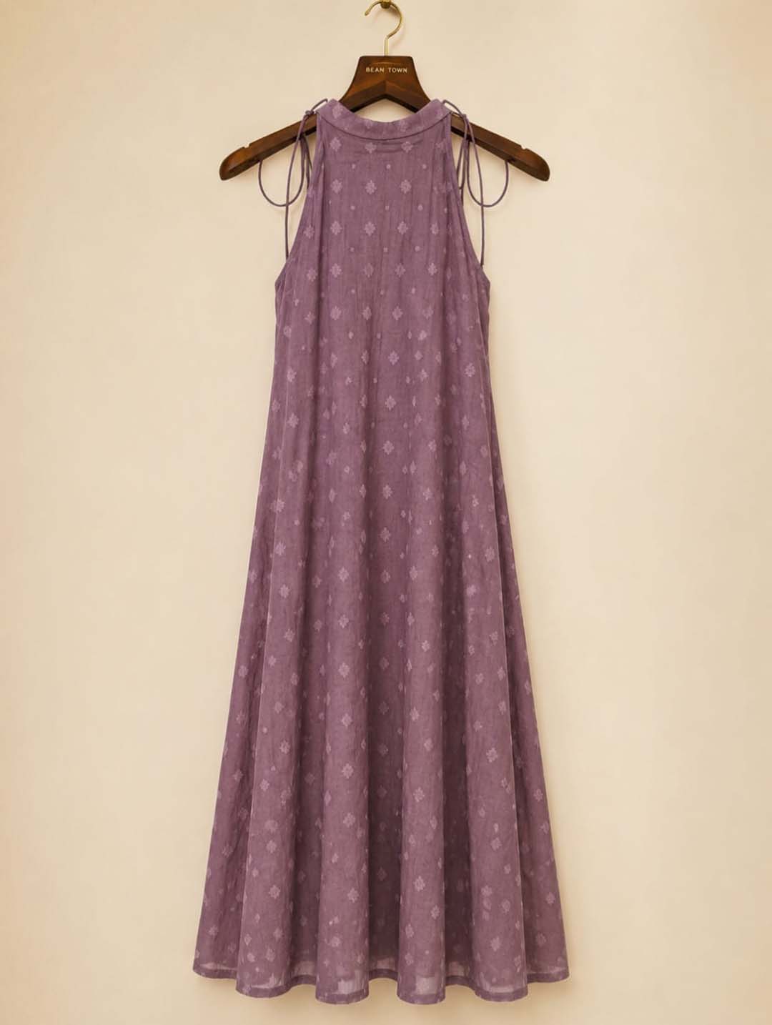 Kiara-Mauve Woven Motif Maxi Dress