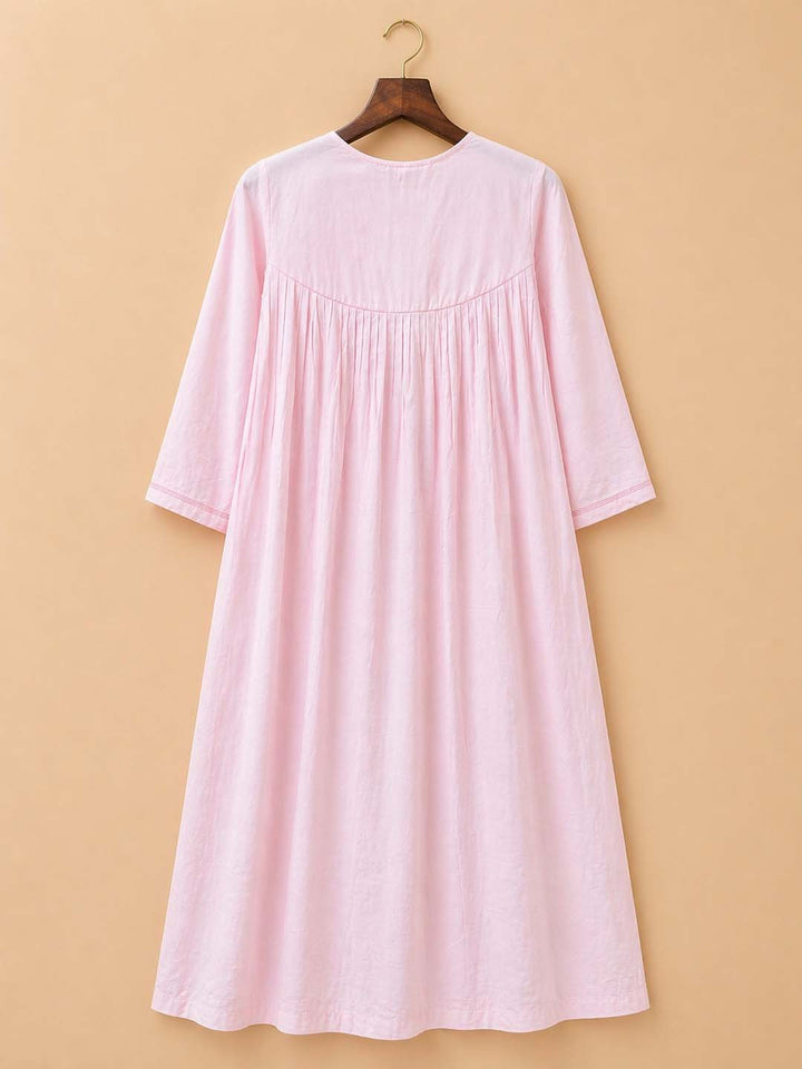 Rossy - Pink Pleated Midi Dress