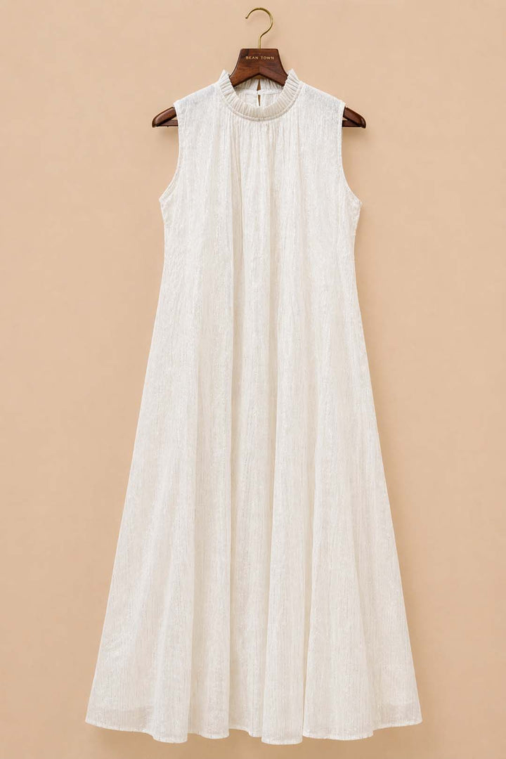 Dandelion - Ivory High-Neck Sleeveless A-Line Maxi Dress