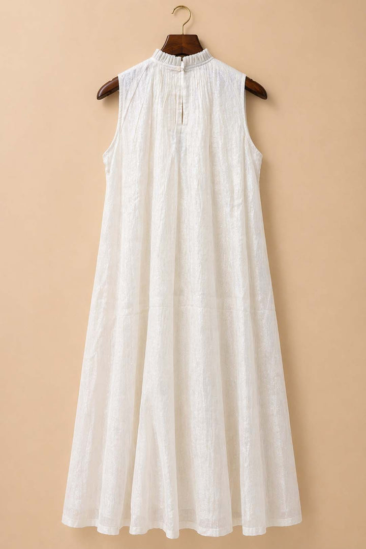 Dandelion - Ivory High-Neck Sleeveless A-Line Maxi Dress