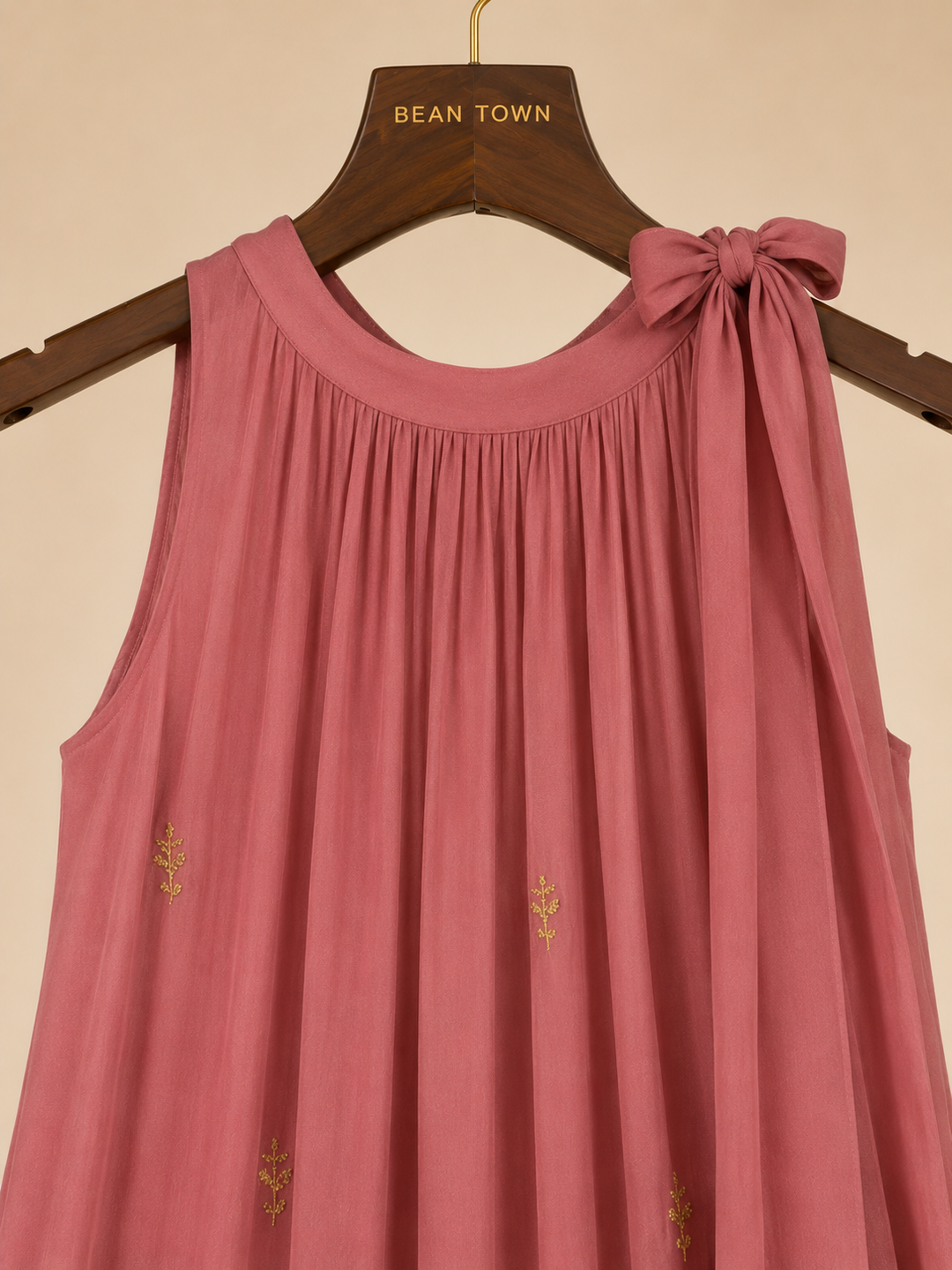 Skya - Onion Pink Sleeveless Halter Neck Dress