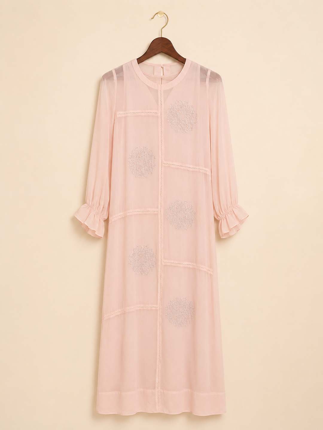 Sophy - Pink Embellished Panelled Maxi Dress