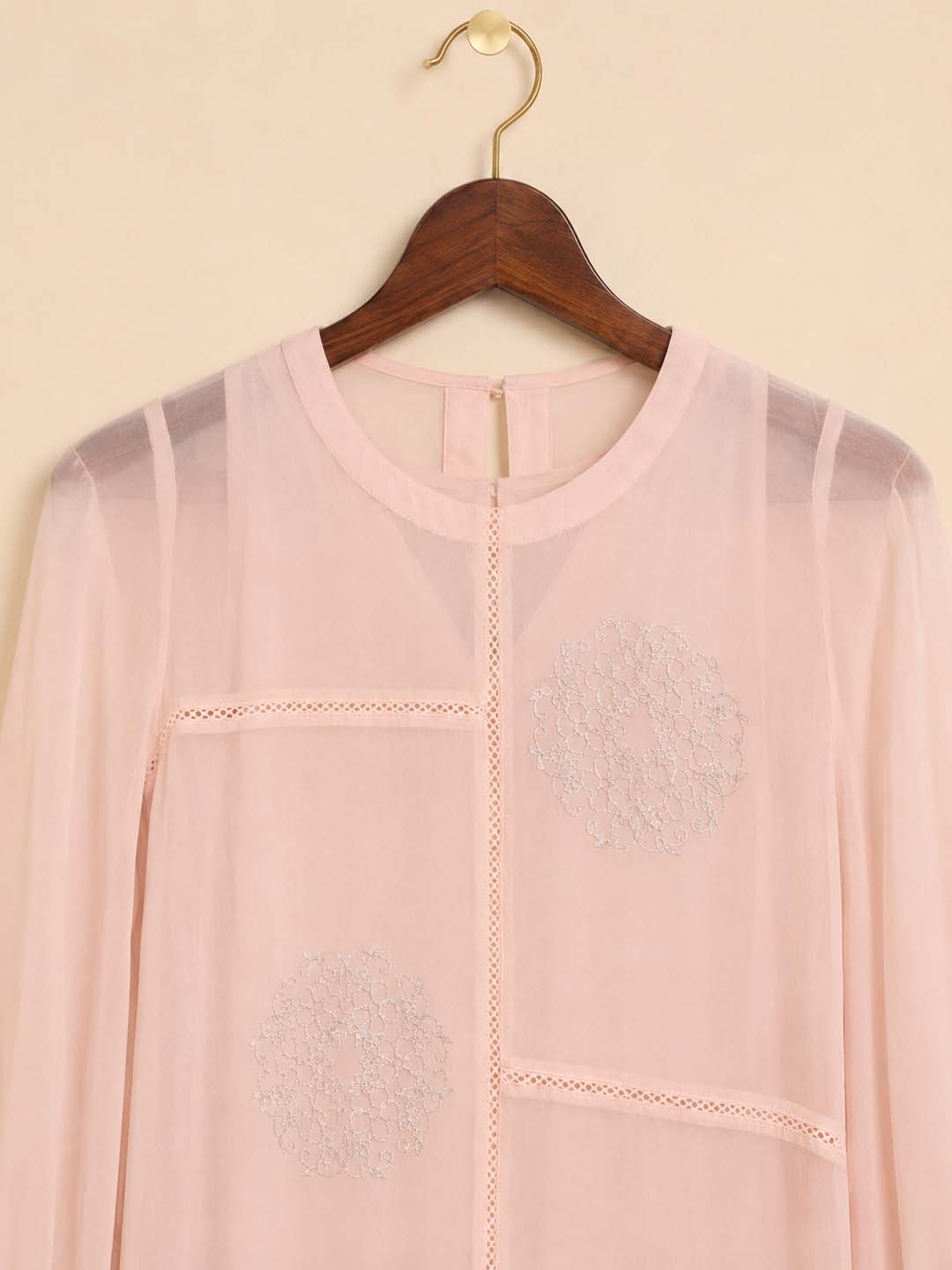 Sophy - Pink Embellished Panelled Maxi Dress