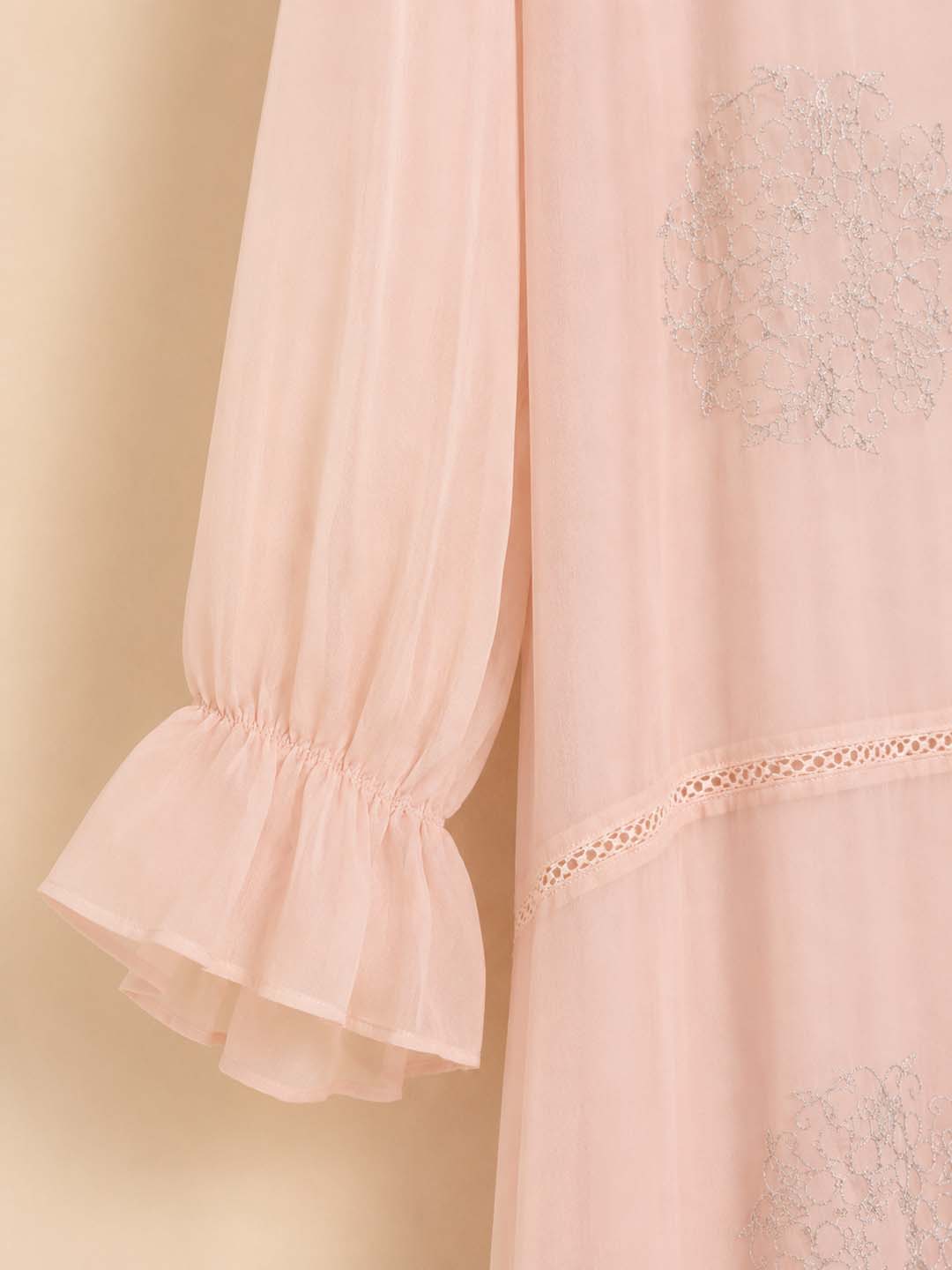 Sophy - Pink Embellished Panelled Maxi Dress