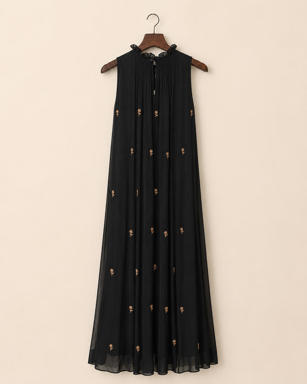 Rishika-Black High Neck Dress