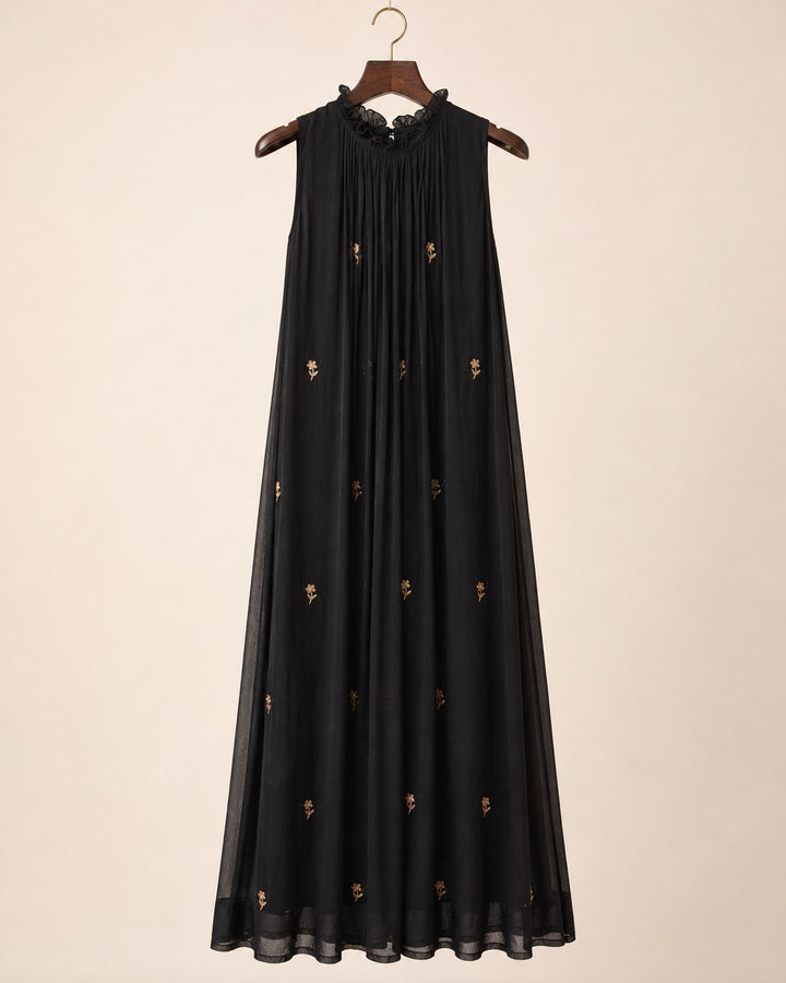 Rishika-Black High Neck Dress