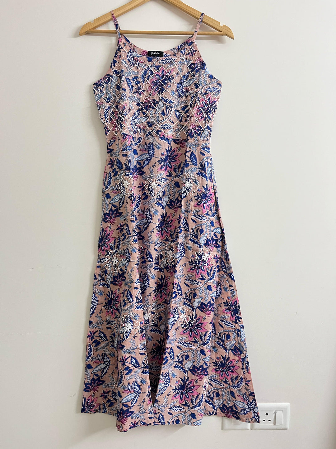 Floral Peach Blue Cross Dress