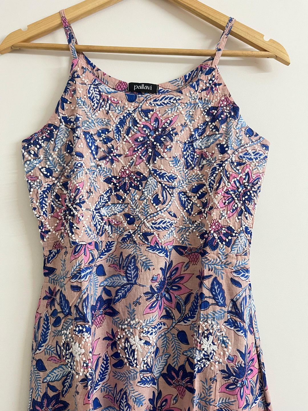 Floral Peach Blue Cross Dress