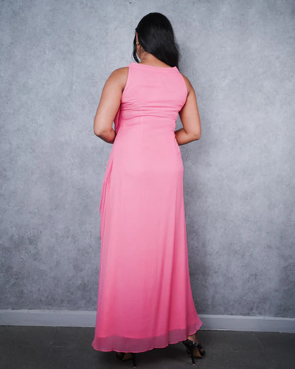 Glimmer Neck Pink Dress