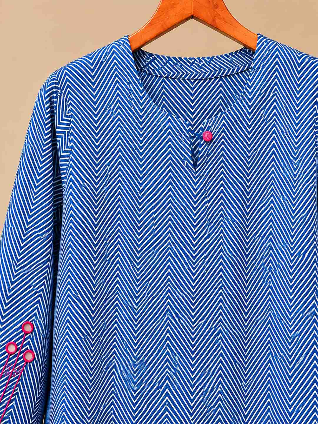 Indigo Embroidered Short Kurti