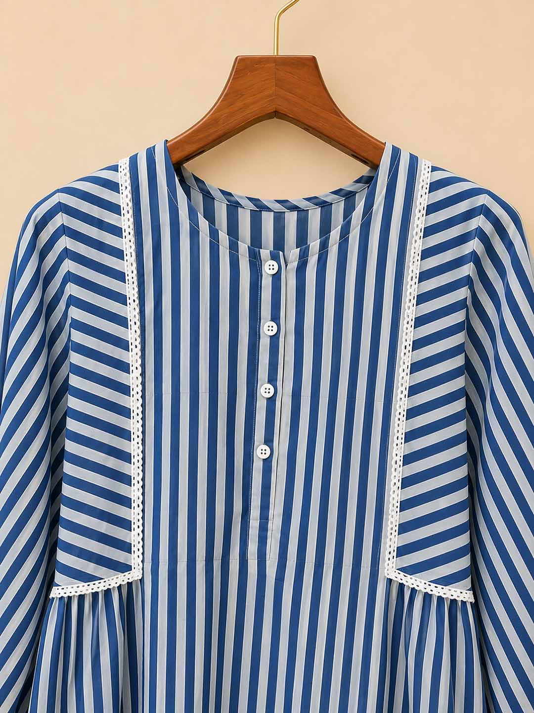 Indigo Striped Short Top