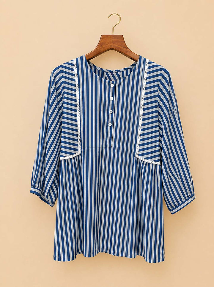 Indigo Striped Short Top