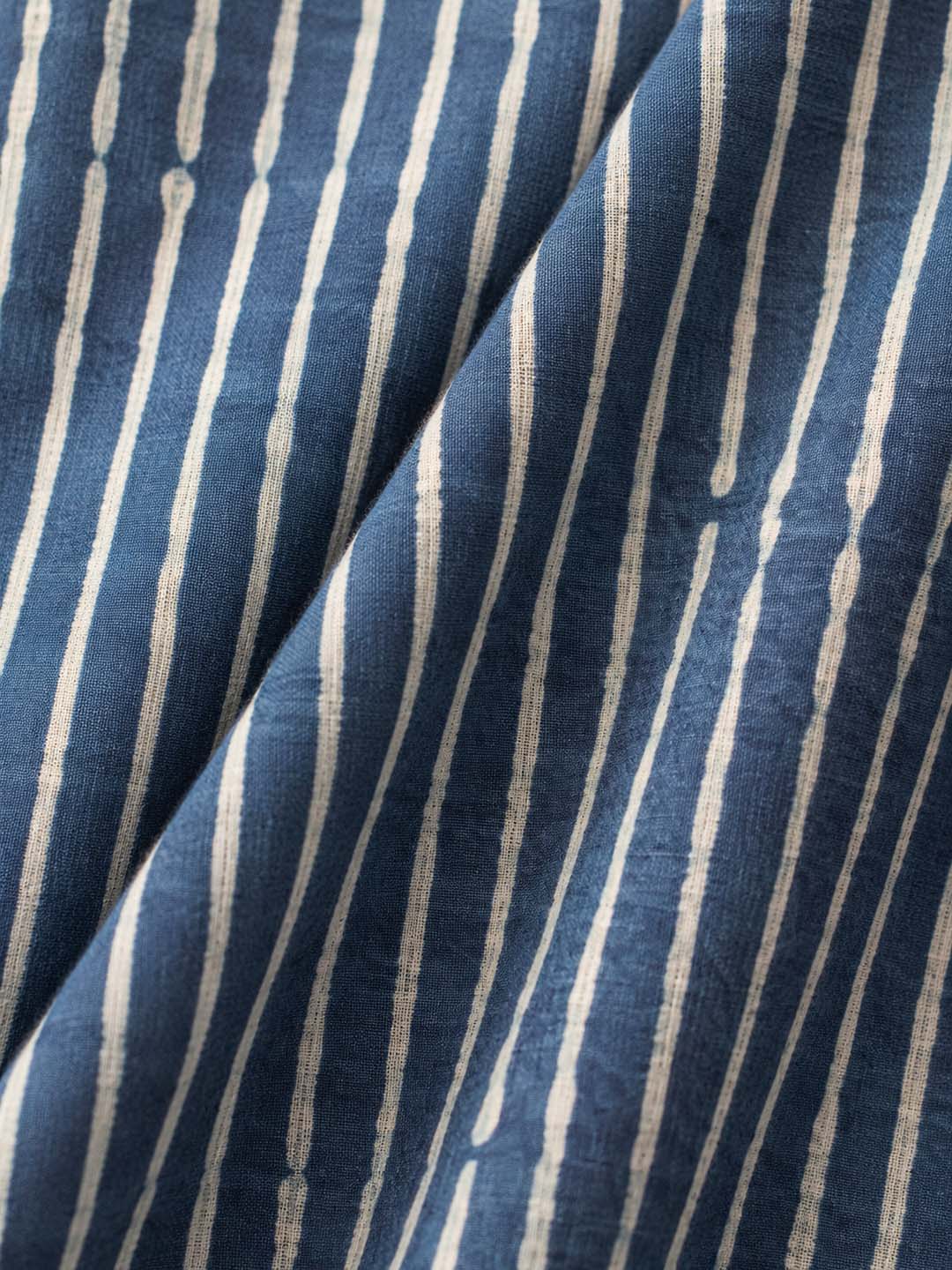 Indigo Striped Sleeveless A-Line Midi Dress