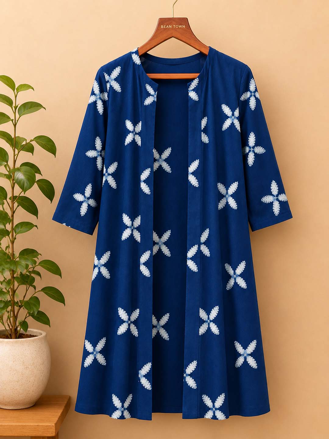Indigo Floral Print Jacket
