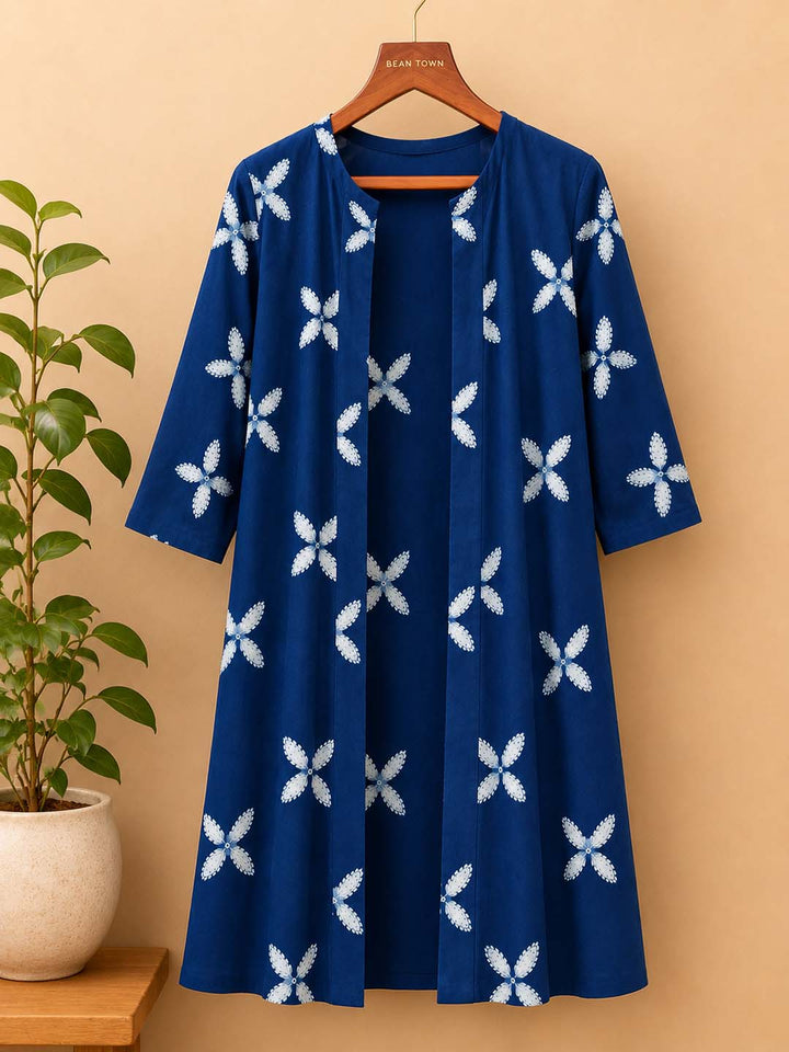 Indigo Floral Print Jacket