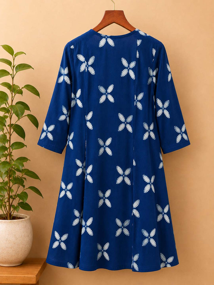 Indigo Floral Print Jacket