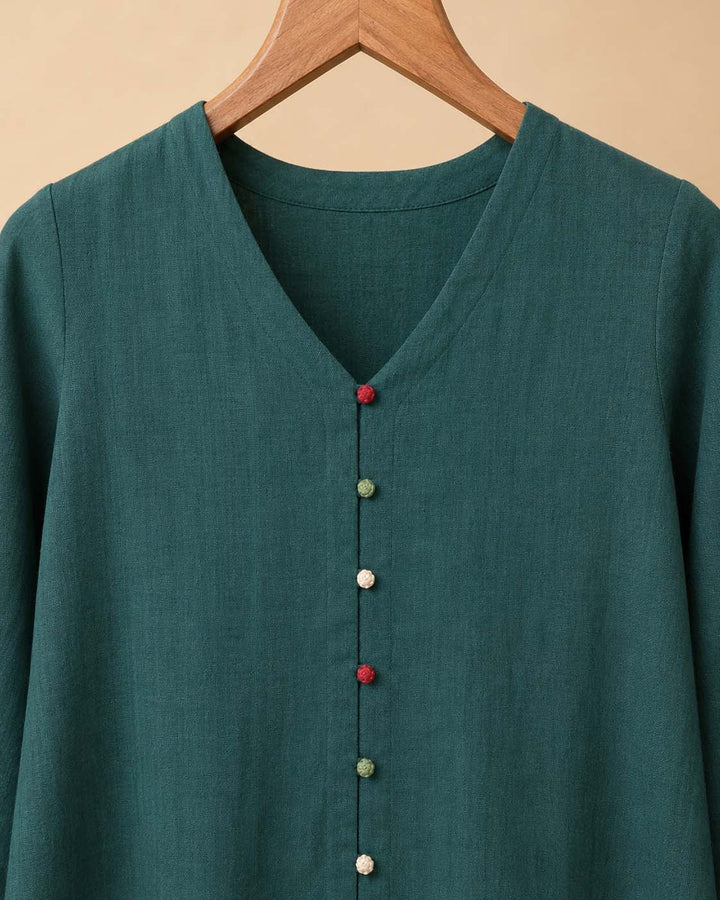 Teal Green Shirt Kurta