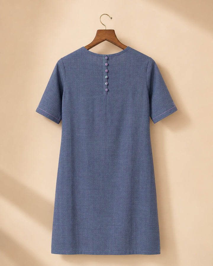 Denim Blue And Lavender Dress