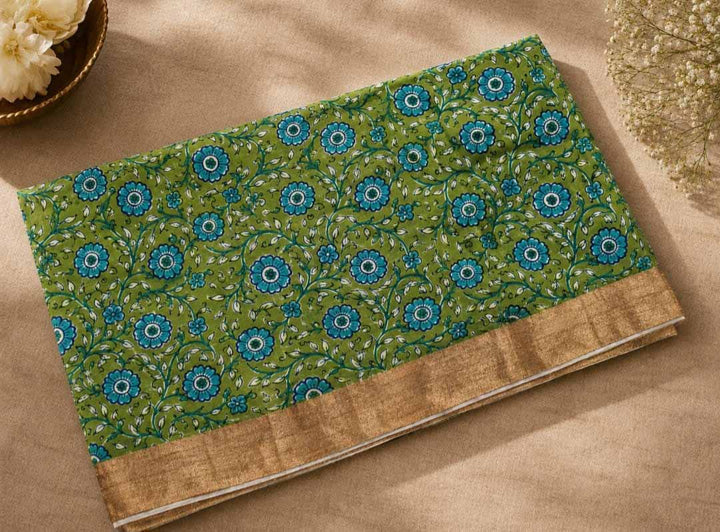 Sky Blue Kerala Saree