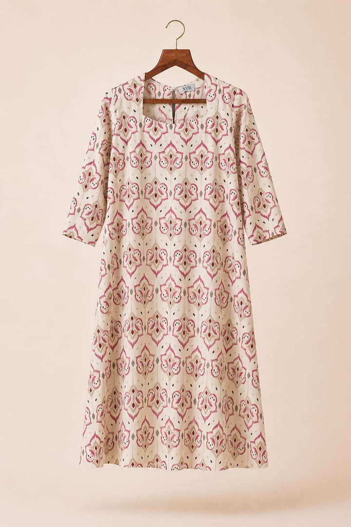 Butter Yellow With Ikat Print Co-ord Set