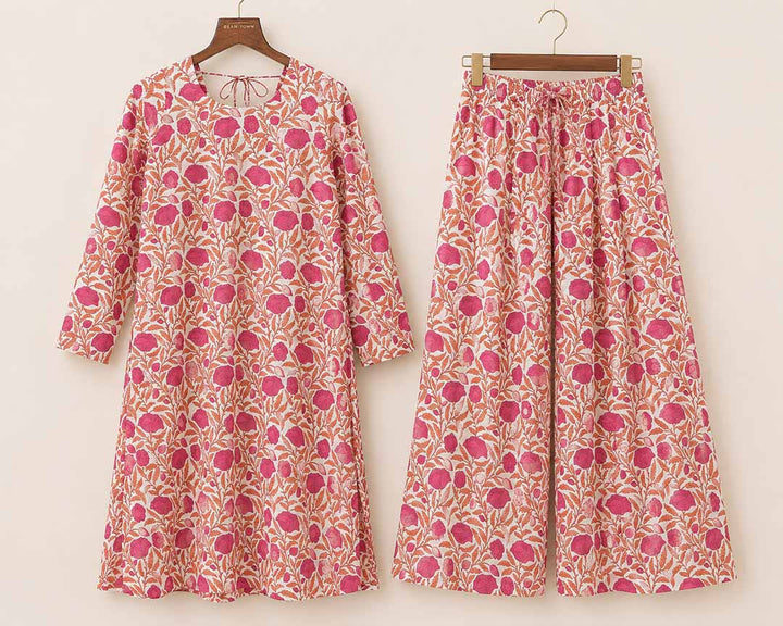White And Pink Floral Co-Ord Set