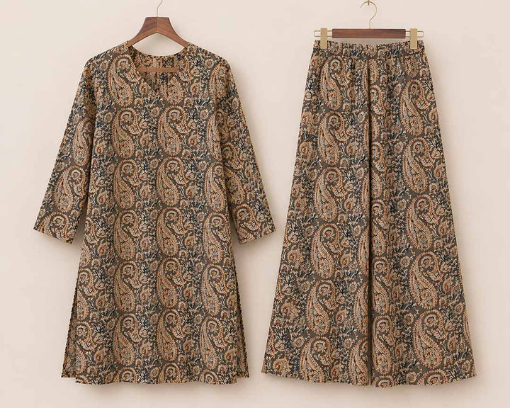 Gram Green Kalamkari Print Co-ord Set
