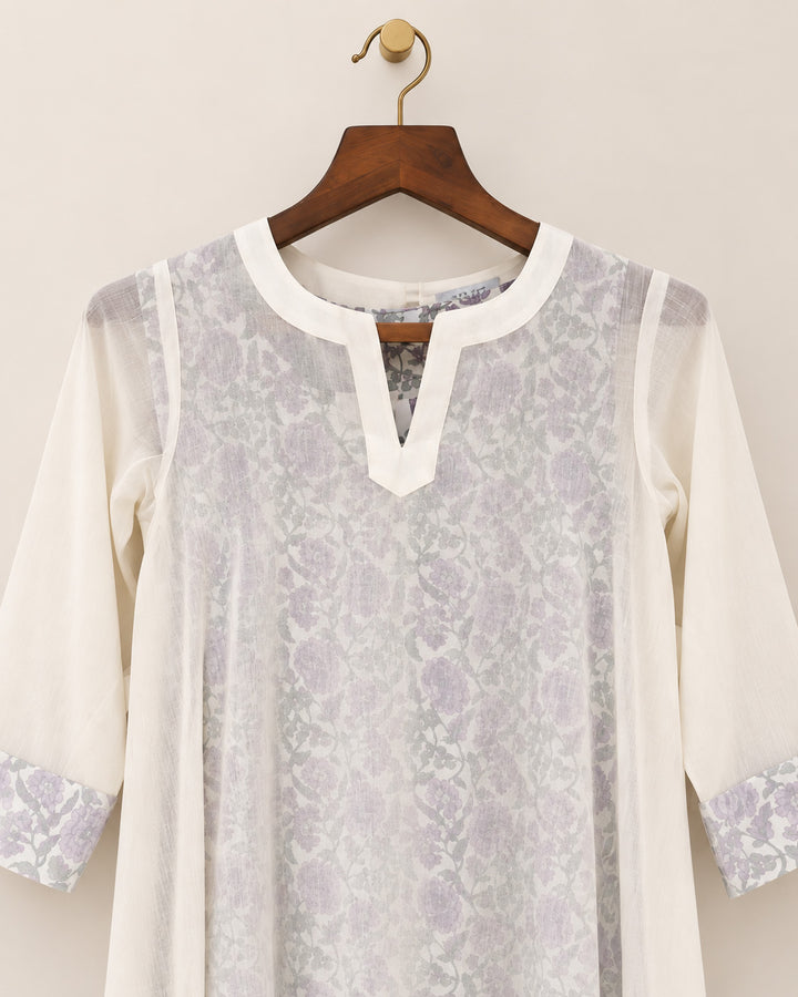 Off White With Onion Pink Floral Slip