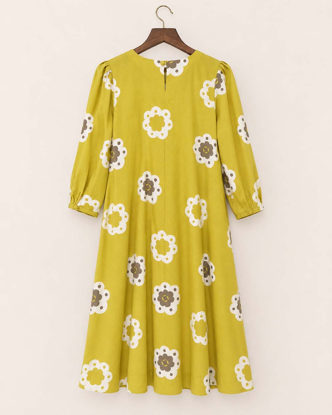 Lemon Yellow With Floral Print Dress