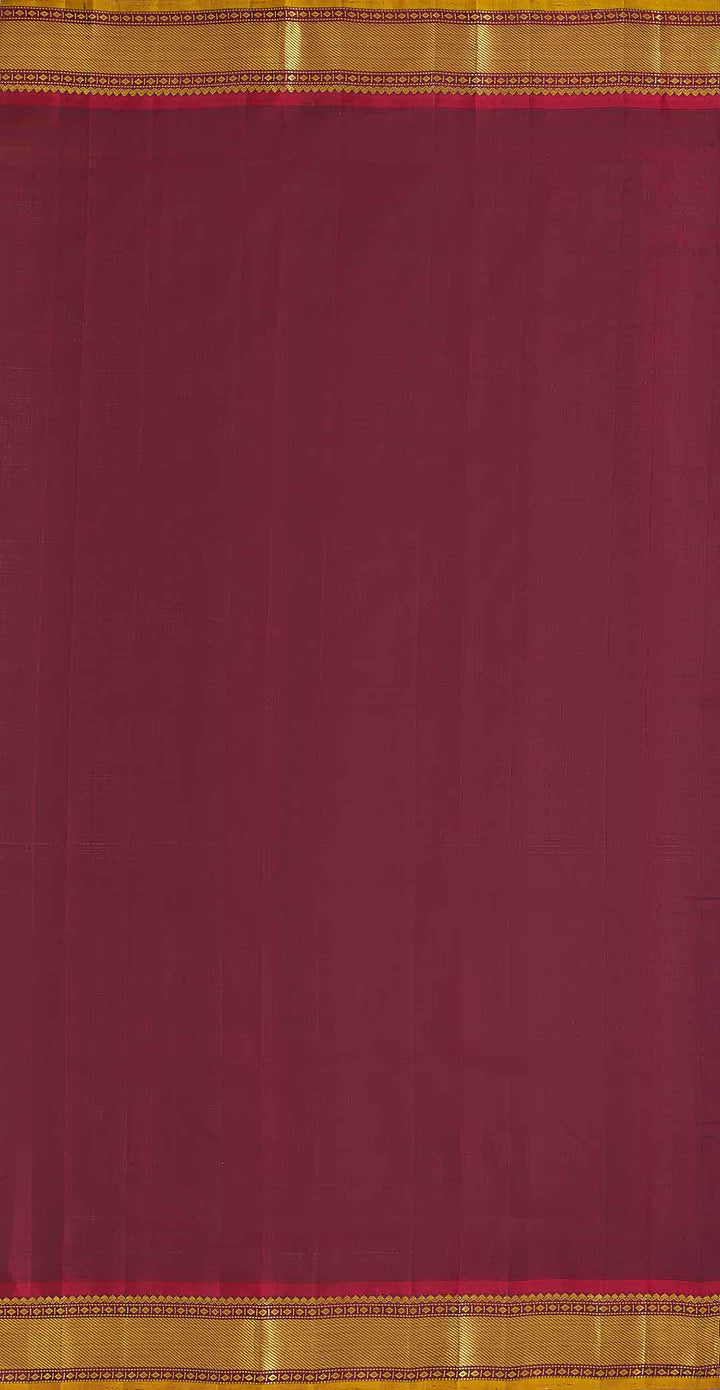 Emerald Green Kanchivaram Saree With Maroon And Gold Zari Border