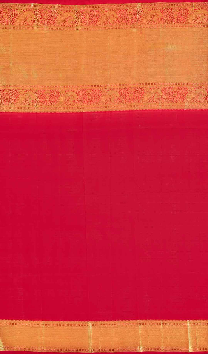 Red Kanchivaram Saree With Floral Brocade