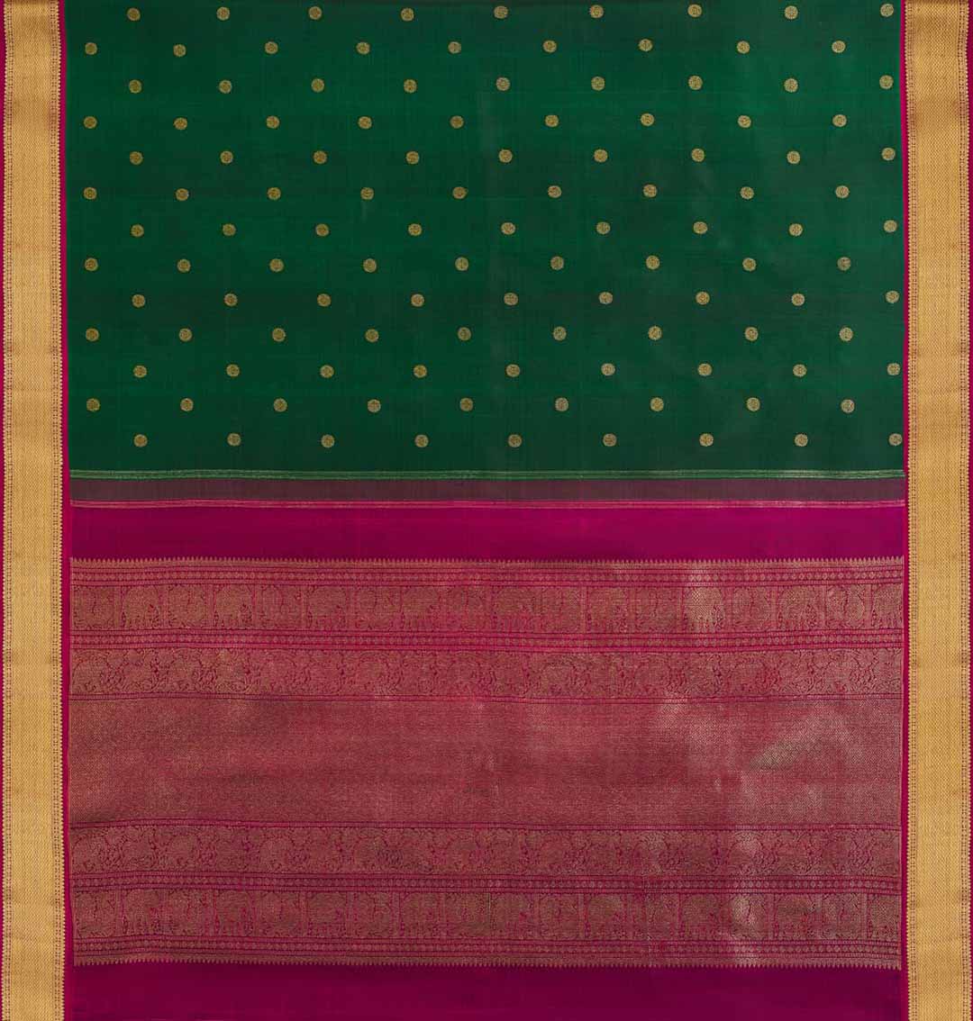 Green Kanchivarm Saree With Purple Border