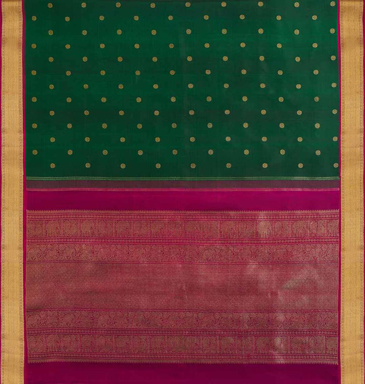 Green Kanchivarm Saree With Purple Border